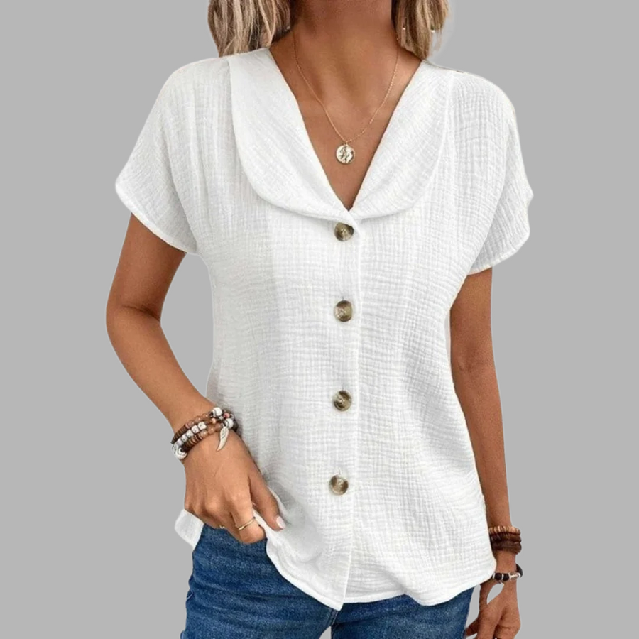 Liliane | Blouse boutonnée à grand col