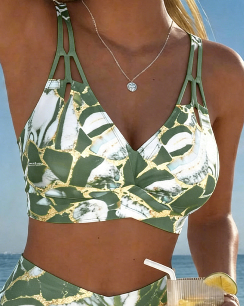 Designer bikini met schouderbandjes en uitsneden