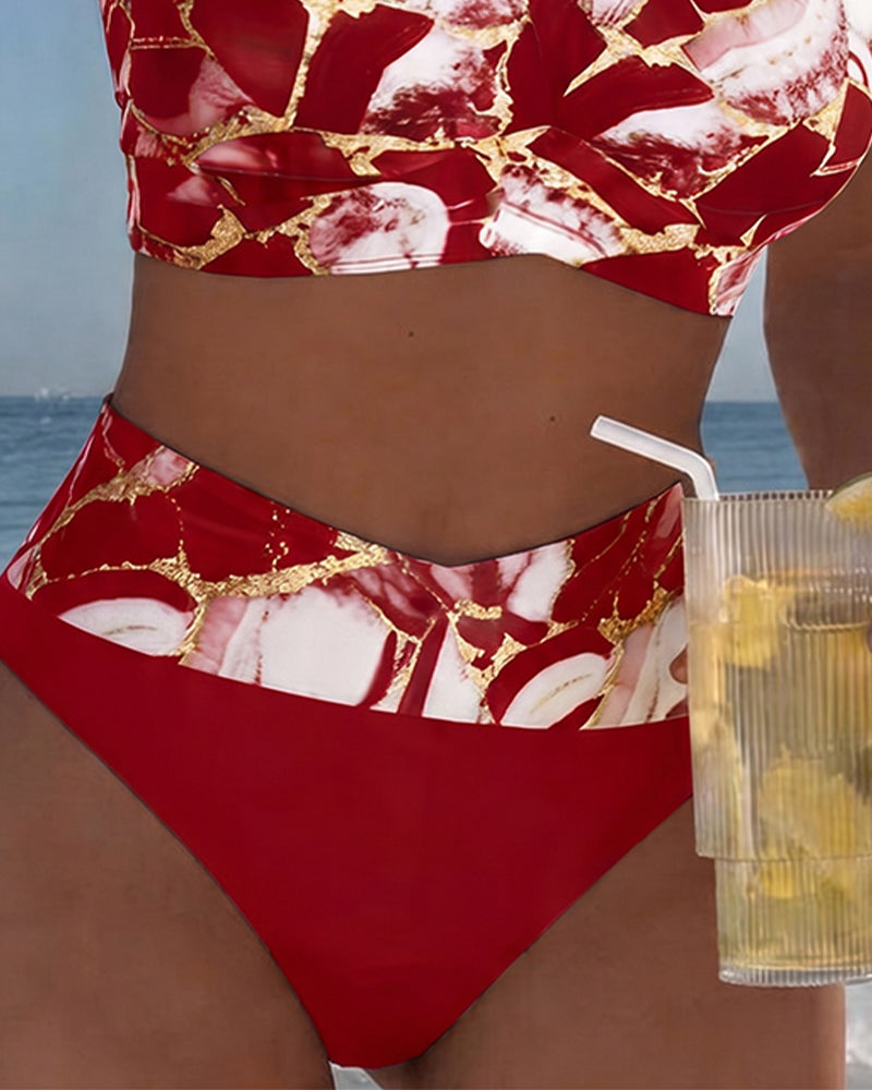 Designer bikini met schouderbandjes en uitsneden