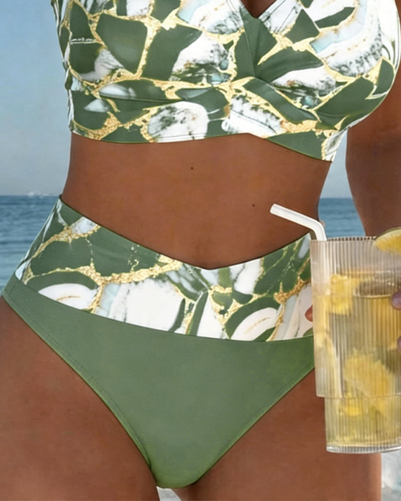 Designer bikini met schouderbandjes en uitsneden