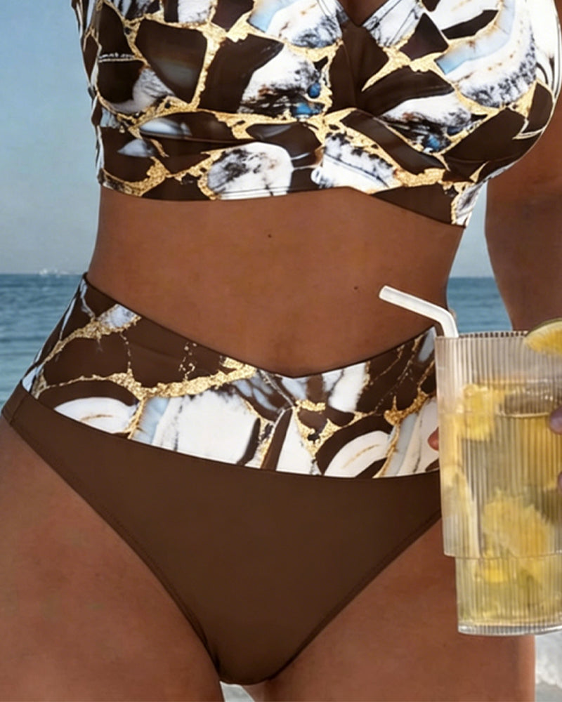 Designer bikini met schouderbandjes en uitsneden