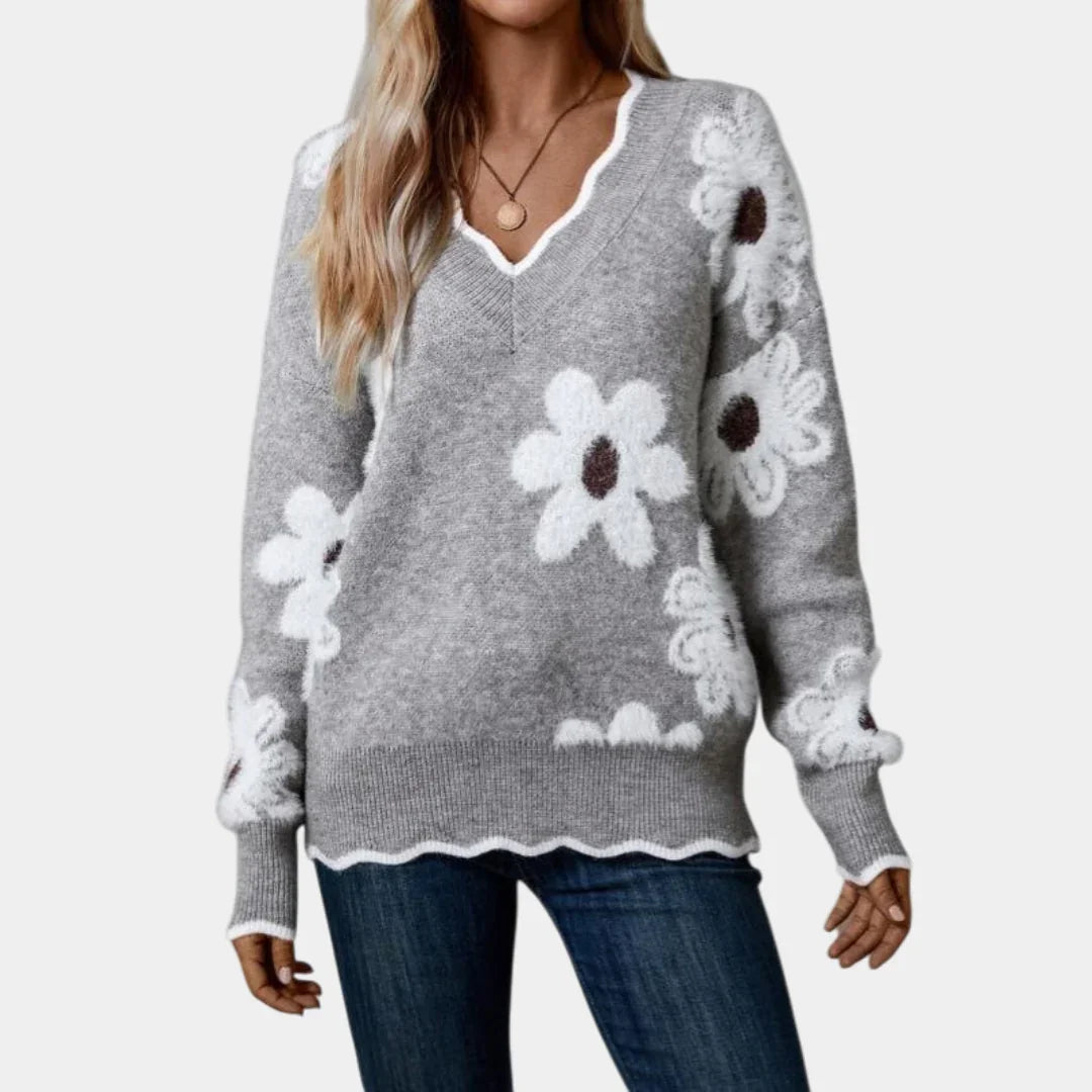PAULA | ELEGANTE GEBREIDE TRUI MET V-HALS