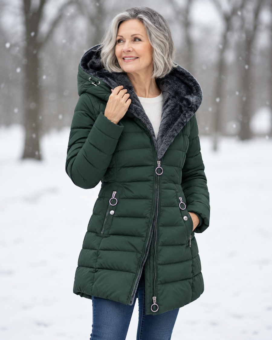 Aveline | Manteau d’hiver à capuche et doublure polaire