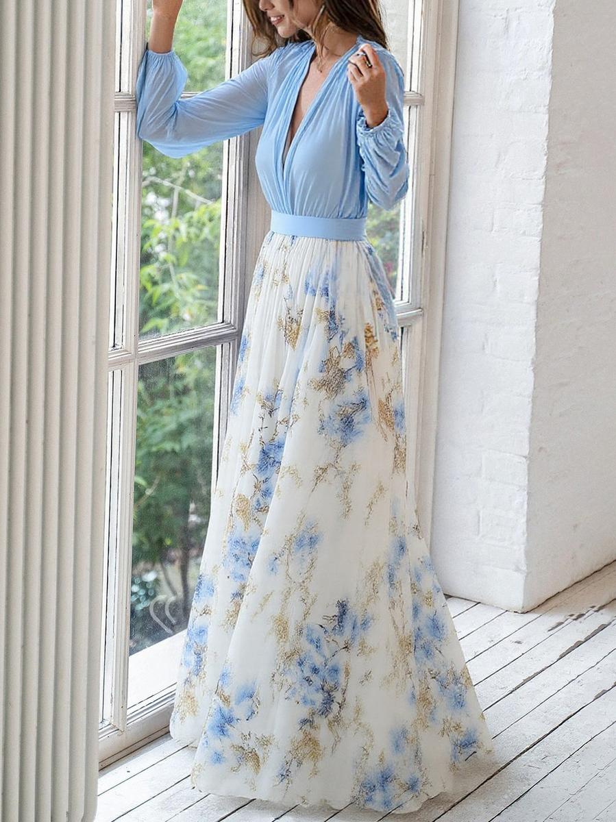 Pénélope Maxi Jurk met Bloemenprint | Tijdloze Elegantie van Maison Claire et Sylvie