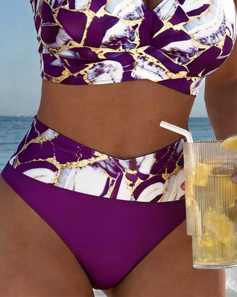 Designer bikini met schouderbandjes en uitsneden