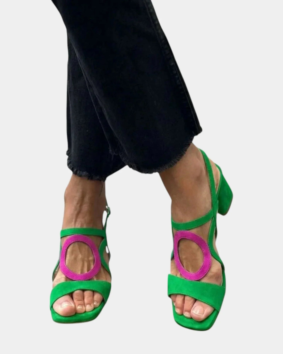 Guillelmine | Sandalen met vierkante neus en afgeronde snit