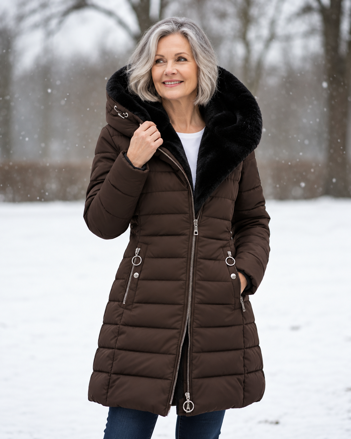 Aveline | Manteau d’hiver à capuche et doublure polaire