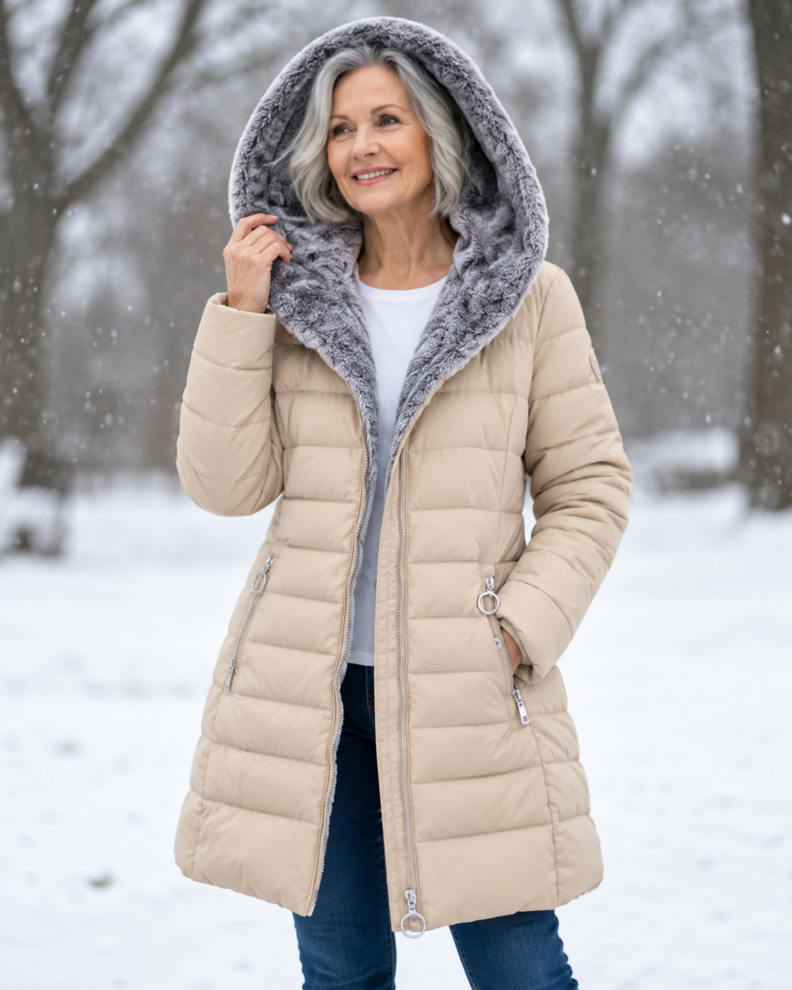 Aveline | Manteau d’hiver à capuche et doublure polaire