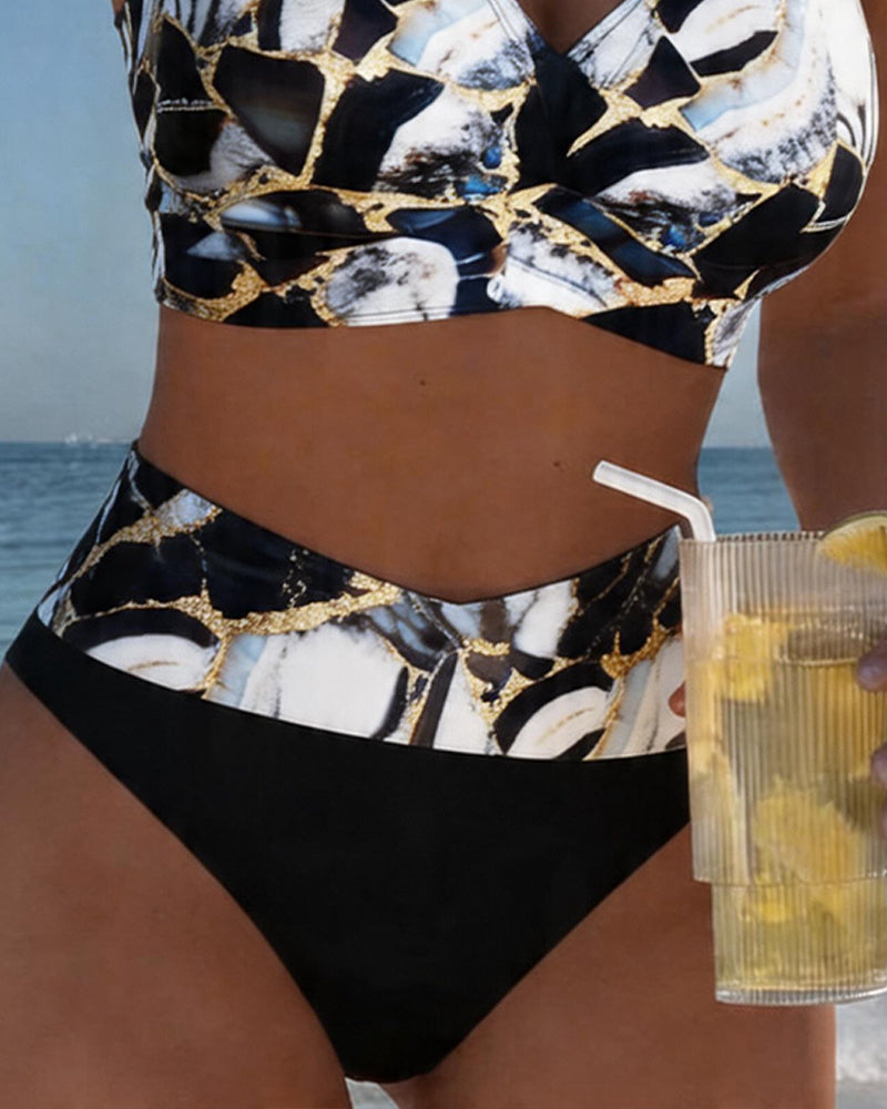 Designer bikini met schouderbandjes en uitsneden