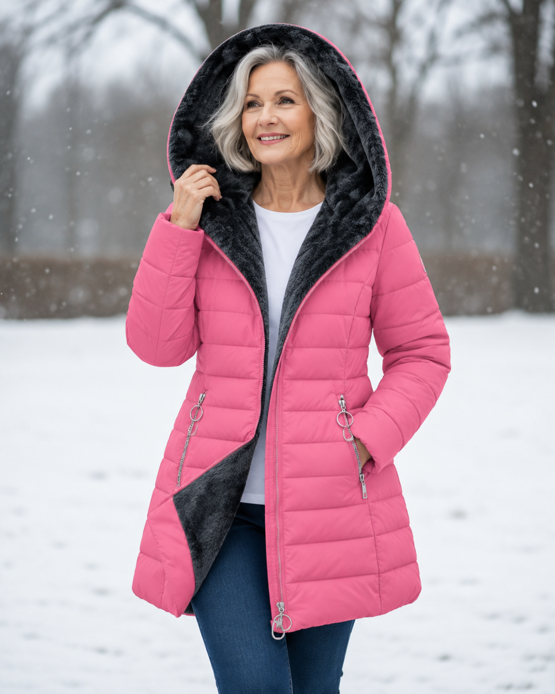 Aveline | Manteau d’hiver à capuche et doublure polaire
