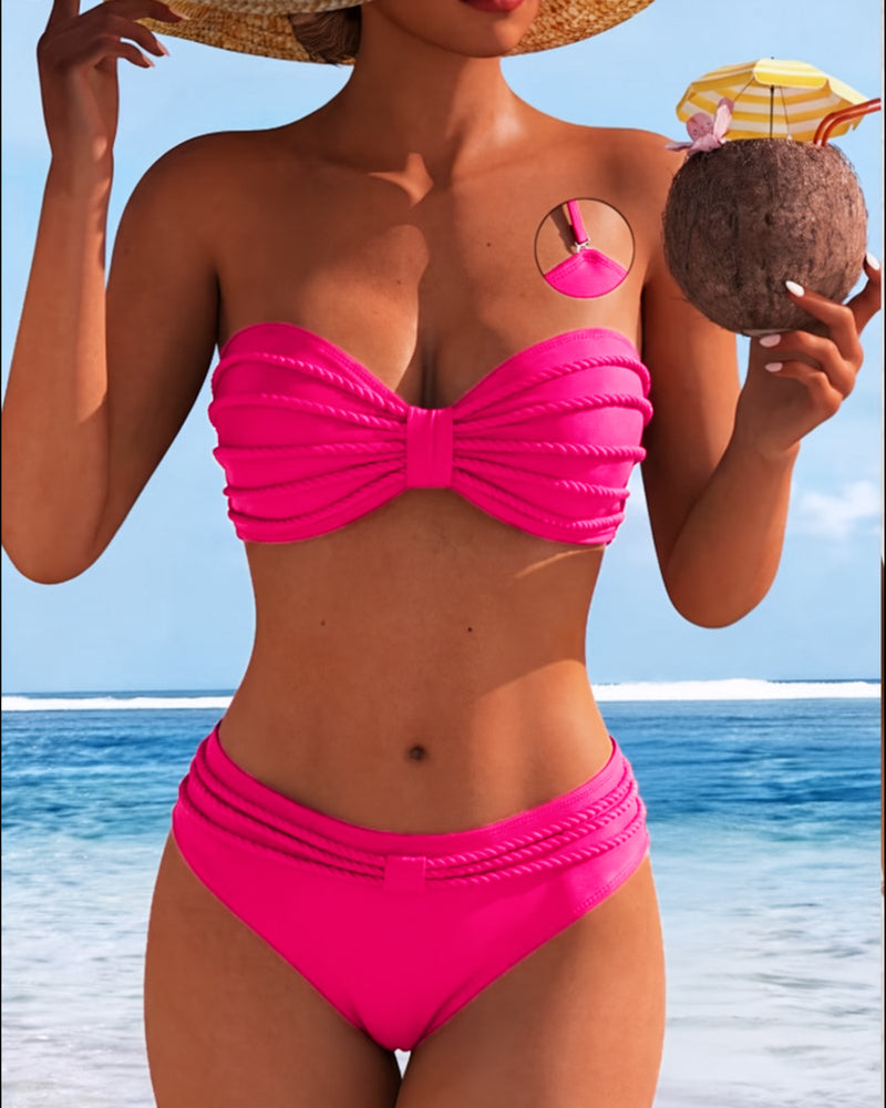 Effen bikini met nekstrik