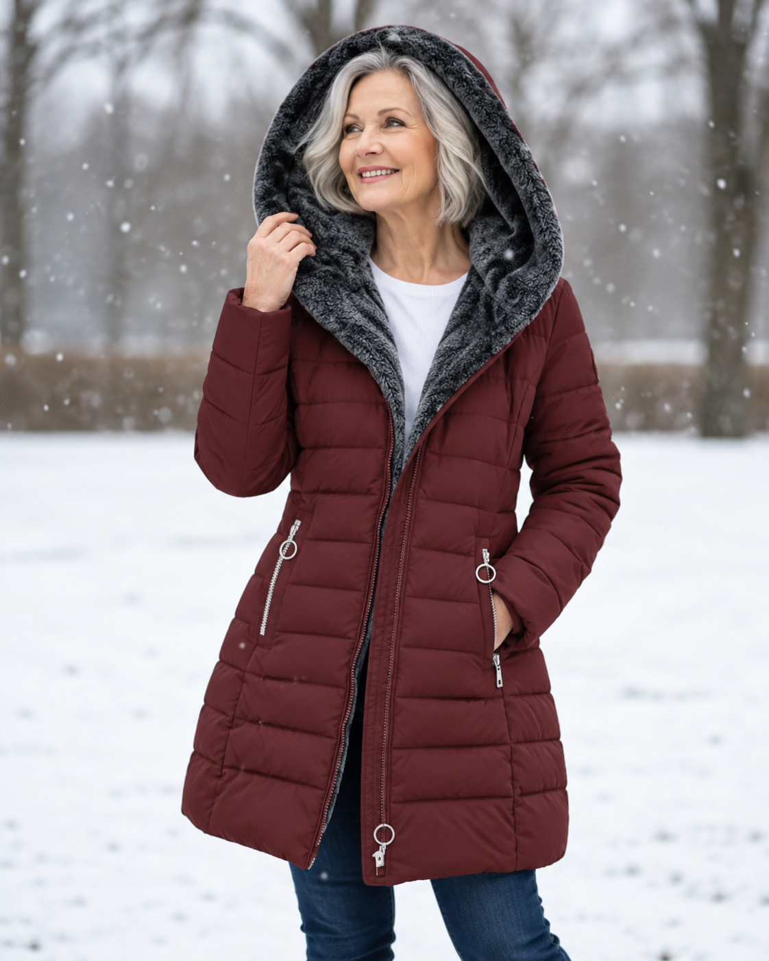 Aveline | Manteau d’hiver à capuche et doublure polaire