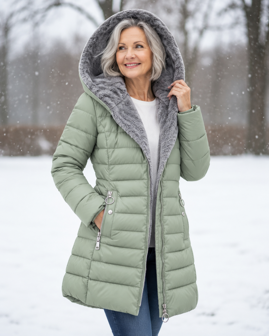 Aveline | Manteau d’hiver à capuche et doublure polaire