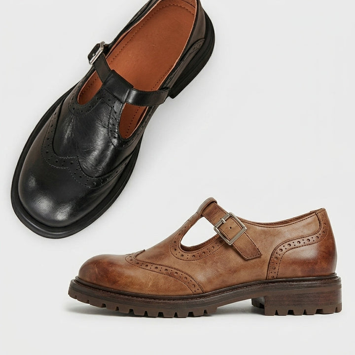 Chaussures en Cuir Pied Large