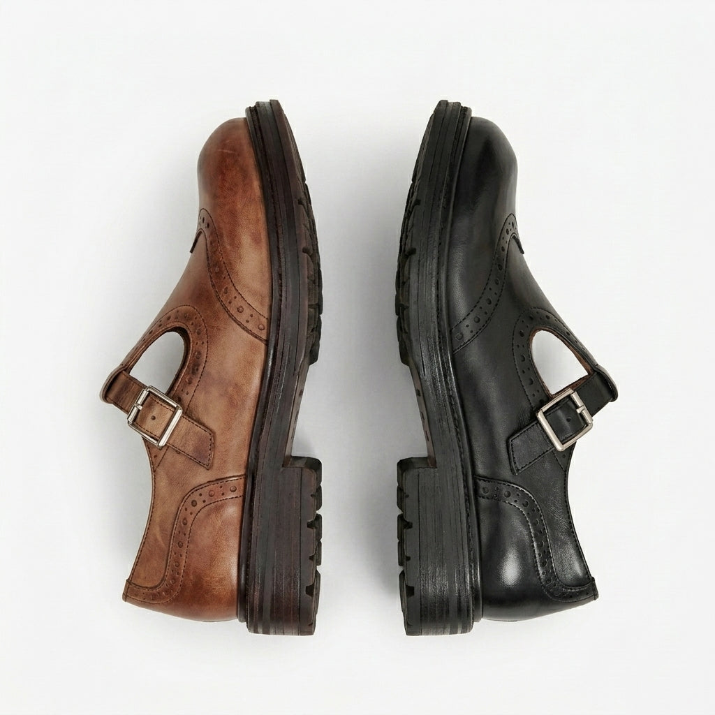 Chaussures en Cuir Pied Large