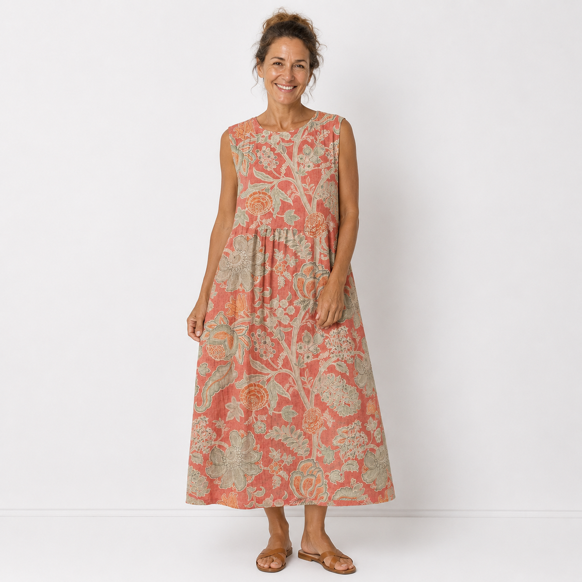 Béatrice - Midi-jurk met bloemenprint