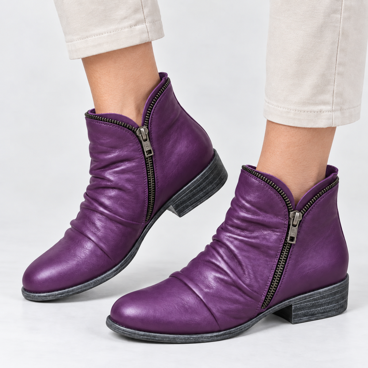 Suzanne | Bottines texturées à petit talon