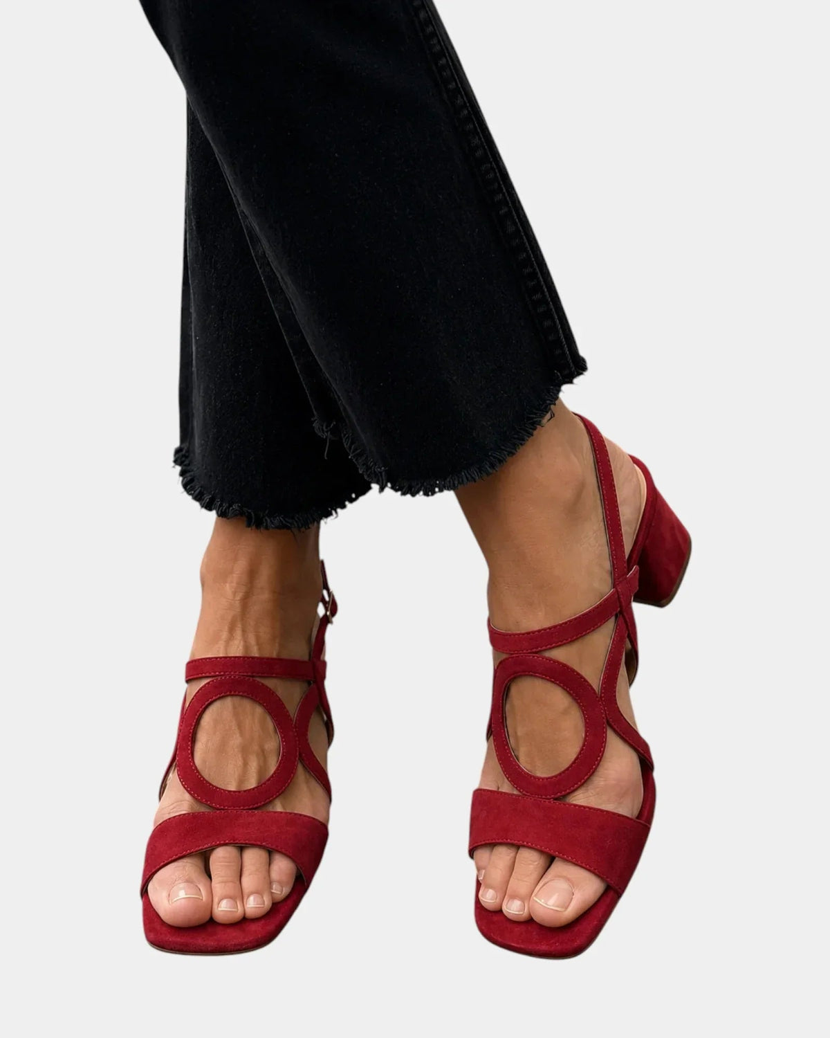 Guillelmine | Sandalen met vierkante neus en afgeronde snit