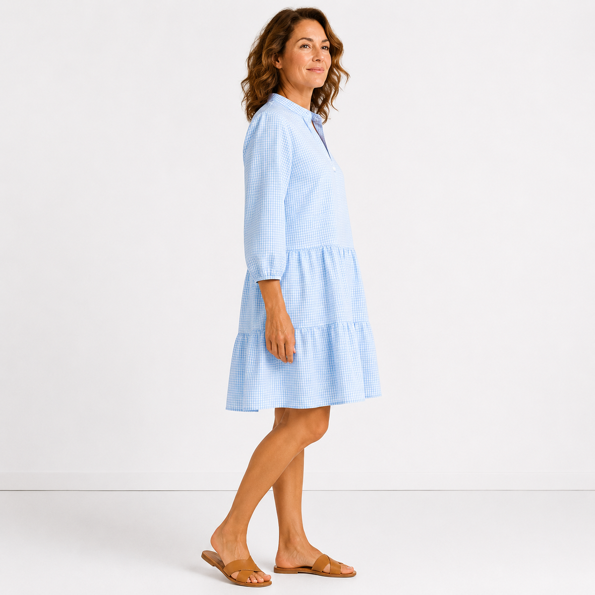 Olivia - Elegante geruite jurk