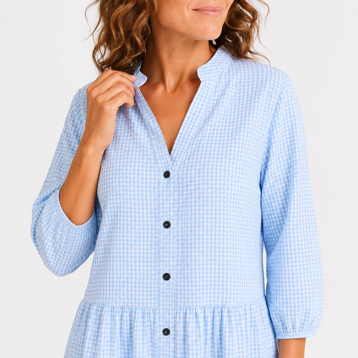 Olivia - Elegante geruite jurk