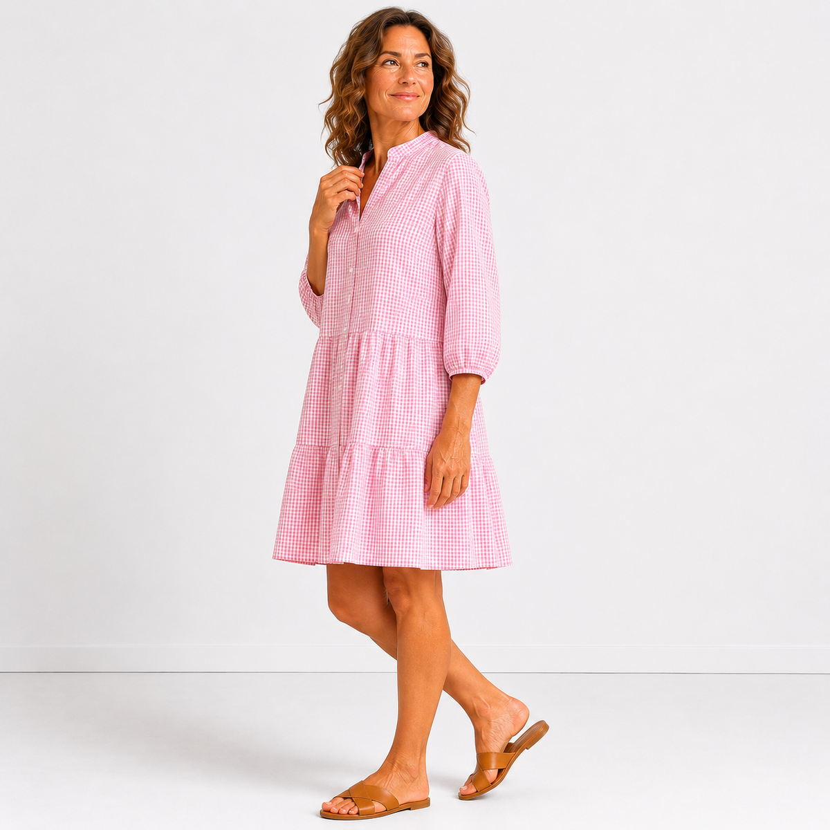 Olivia - Elegante geruite jurk