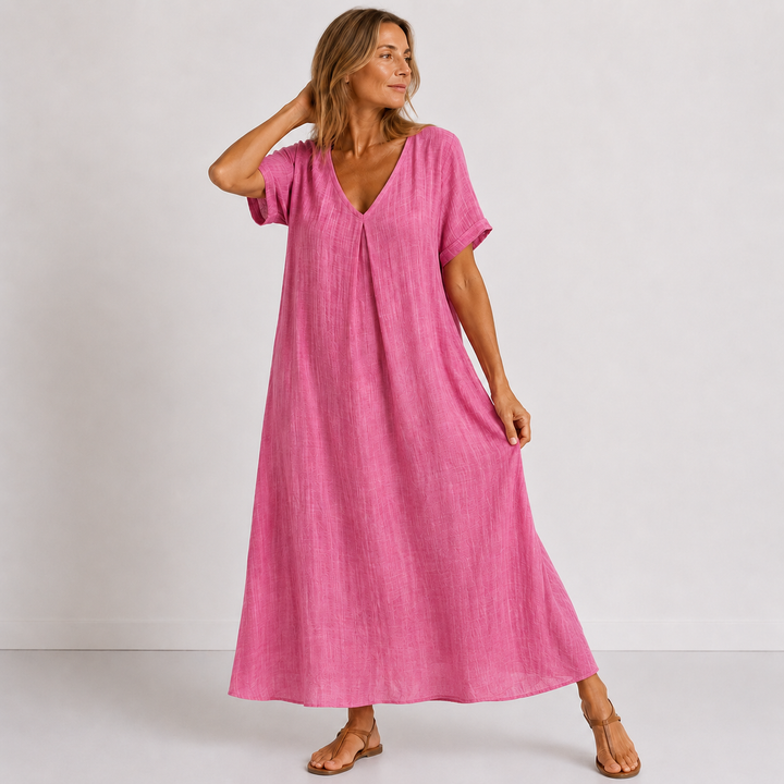 Violette - Robe longue fluide en lin