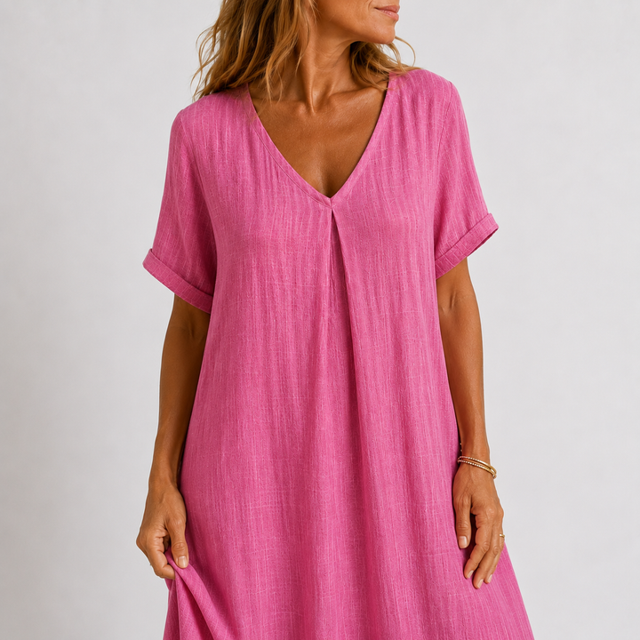 Violette - Robe longue fluide en lin