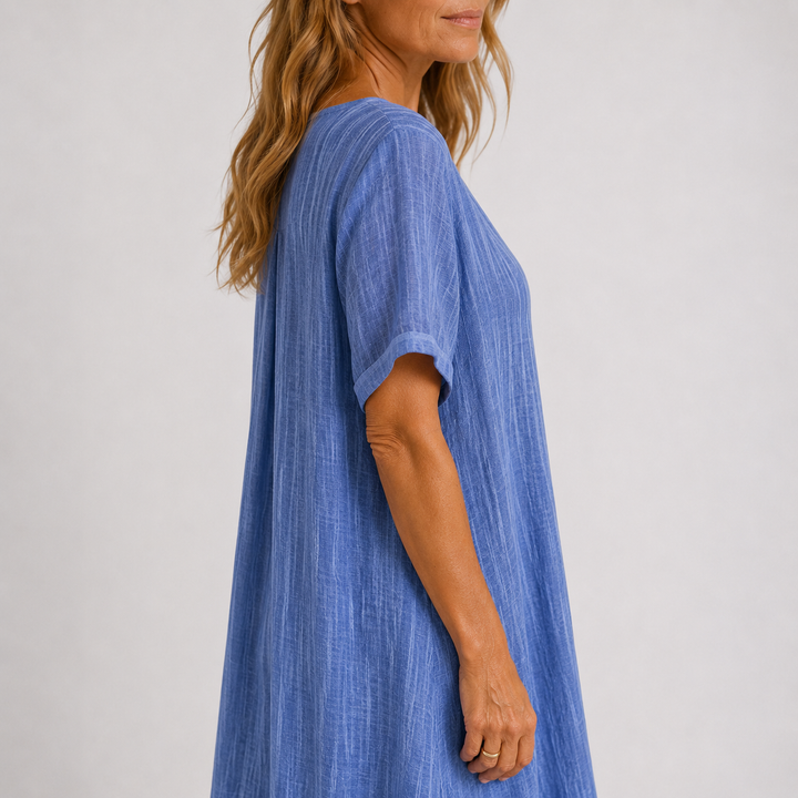 Violette - Robe longue fluide en lin