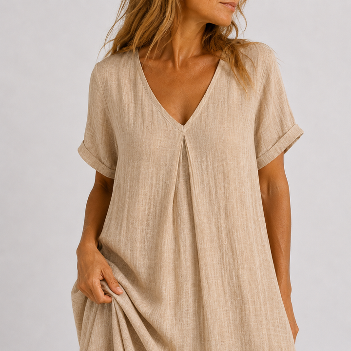 Violette - Robe longue fluide en lin