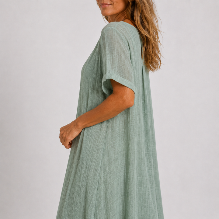 Violette - Robe longue fluide en lin