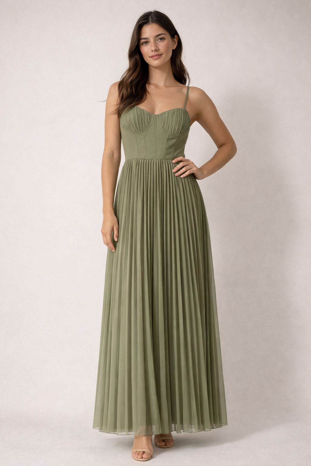 Isabella - Geplooide midi-jurk