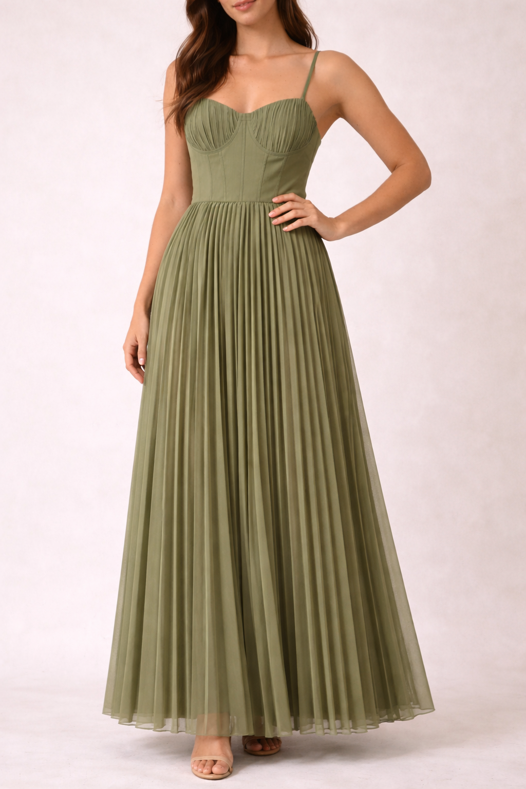 Isabella - Geplooide midi-jurk