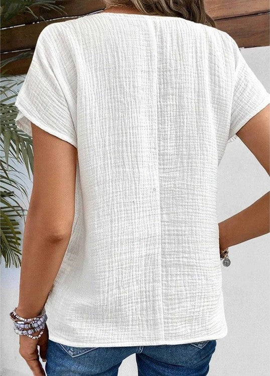 Liliane | Blouse boutonnée à grand col