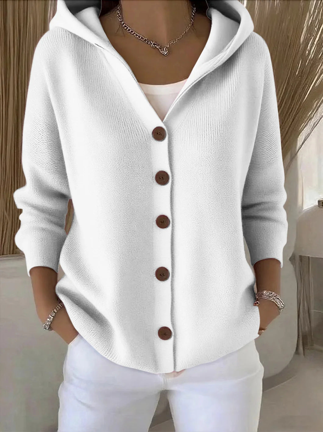 Rocío | Gebreid vest met capuchon