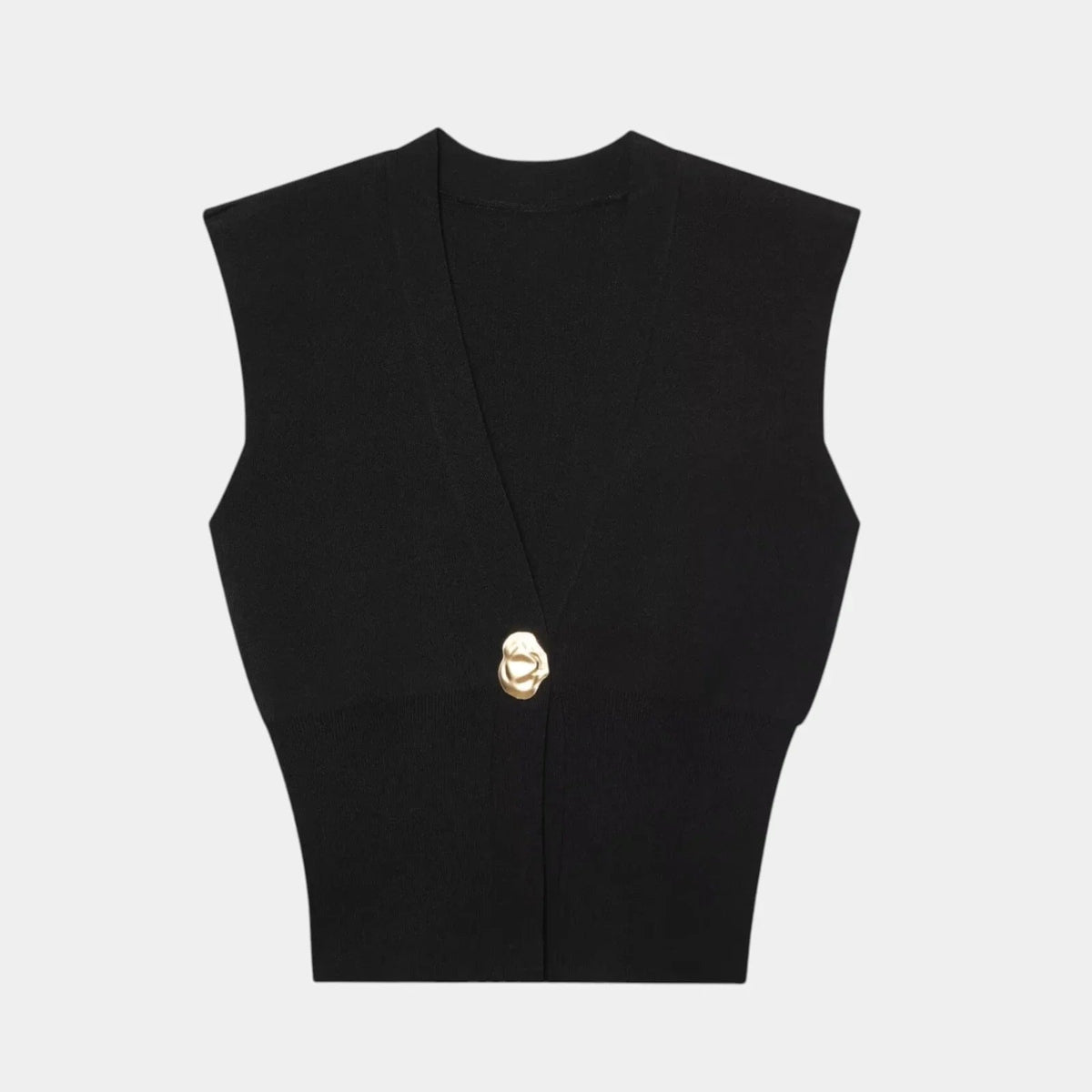 Félicie | Gebreid vest met knoopdetail en V-hals