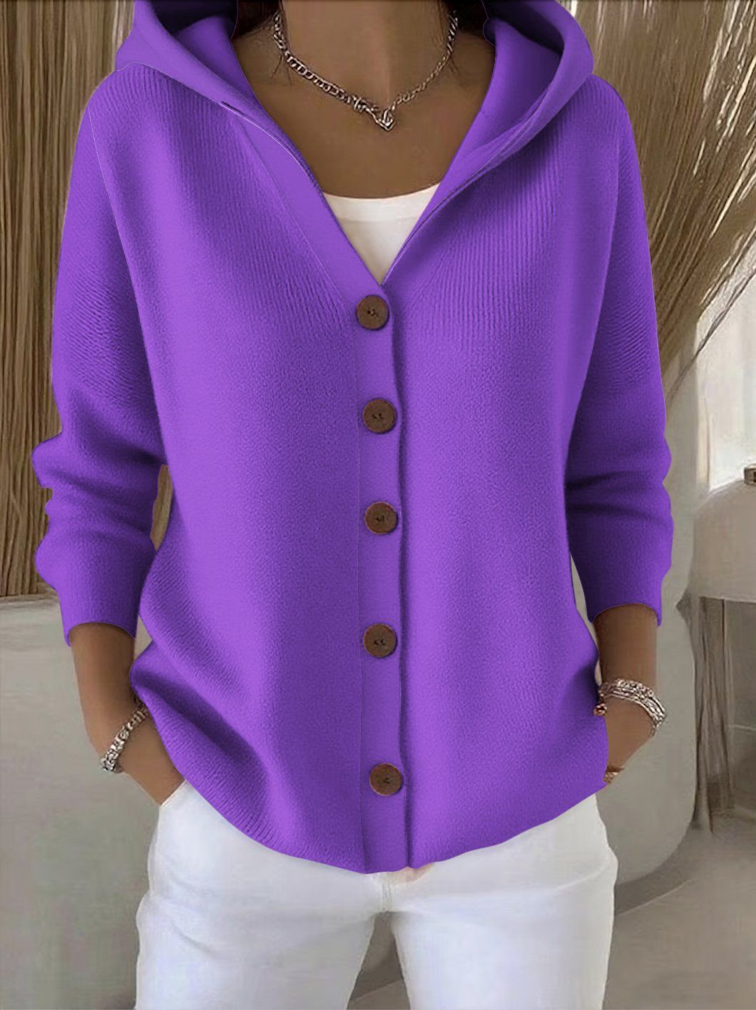 Rocío | Gebreid vest met capuchon
