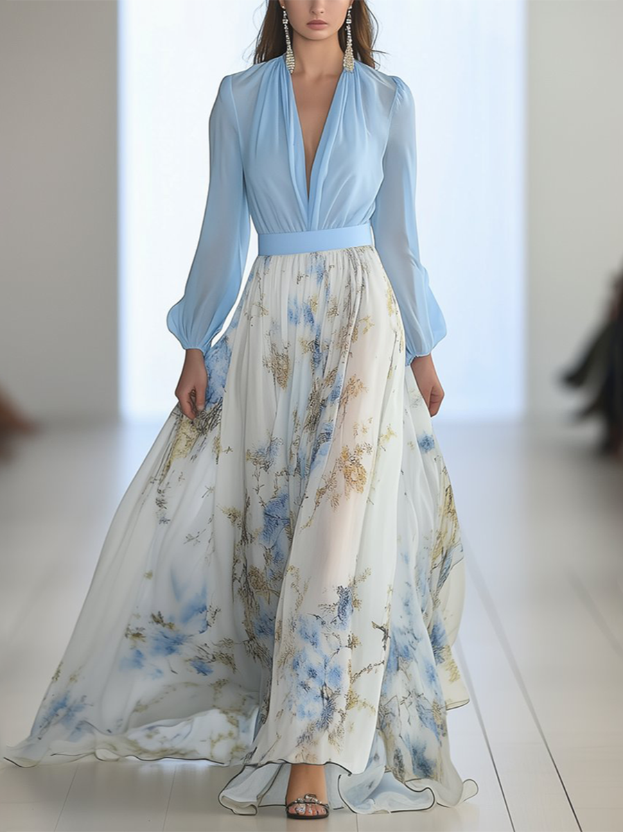 Pénélope Maxi Jurk met Bloemenprint | Tijdloze Elegantie van Maison Claire et Sylvie