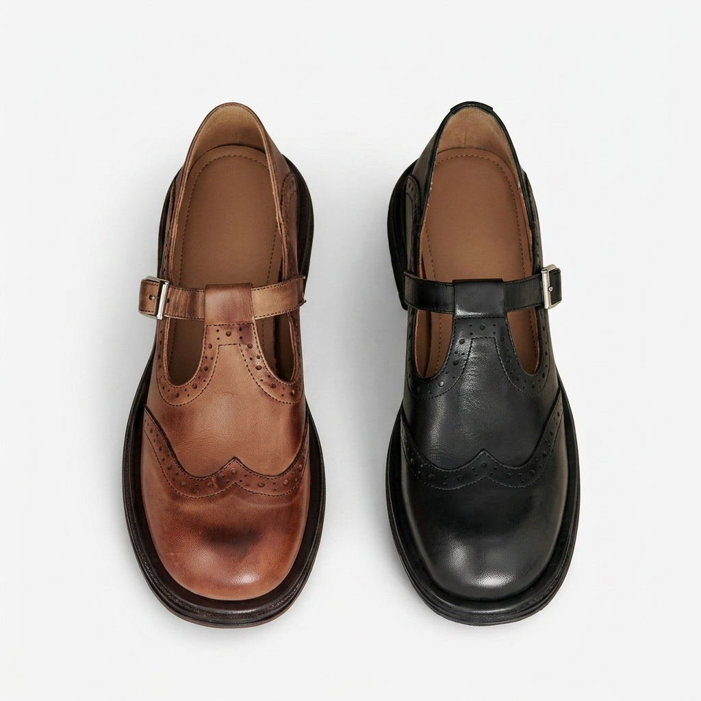 Chaussures en Cuir Pied Large