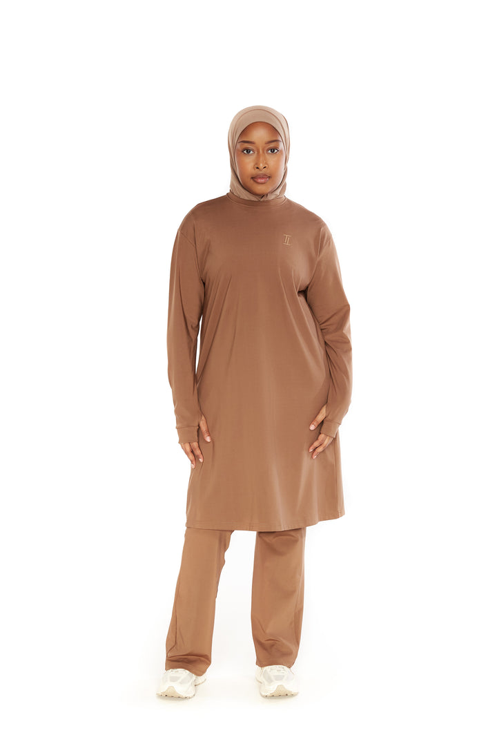 Performance Oversized T-shirt Taupe