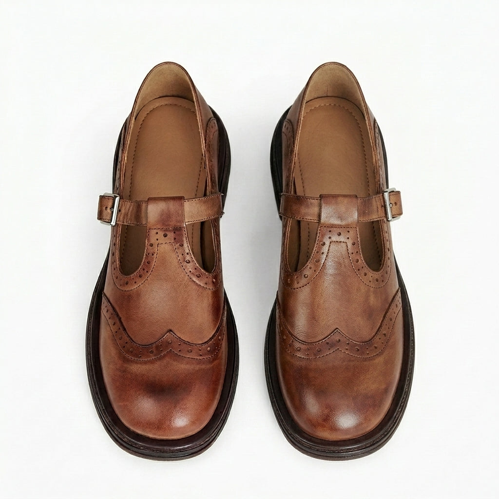 Chaussures en Cuir Pied Large