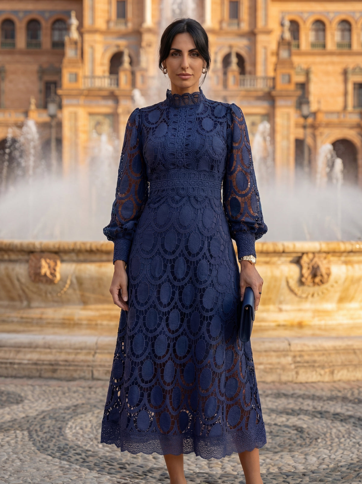 Elegante zijden jurk Carmona – Maison Claire et Sylvie