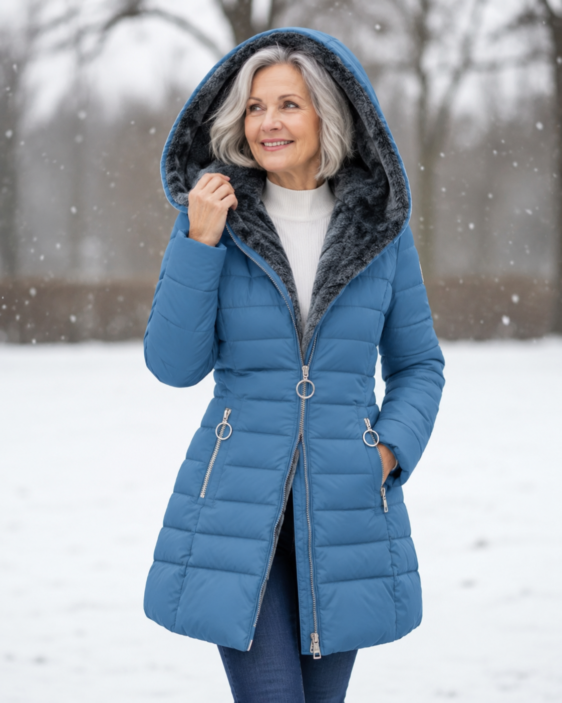Aveline | Manteau d’hiver à capuche et doublure polaire
