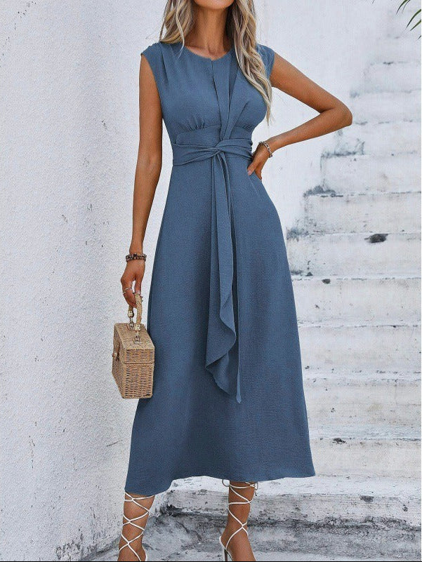 Éva – Soepele midi-jurk met verstelbare taille