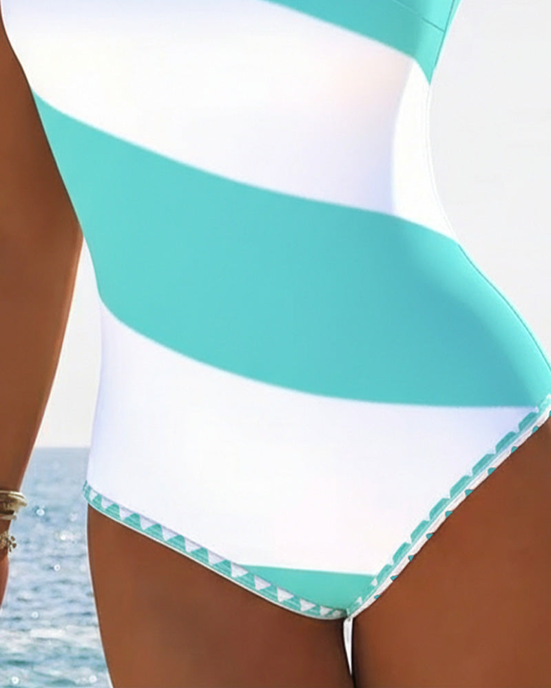 Gestreept Color-Block Badpak