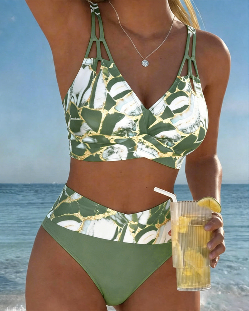 Designer bikini met schouderbandjes en uitsneden
