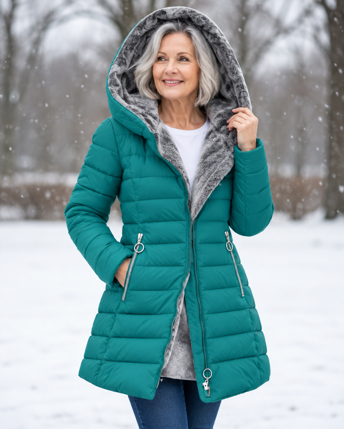 Aveline | Manteau d’hiver à capuche et doublure polaire
