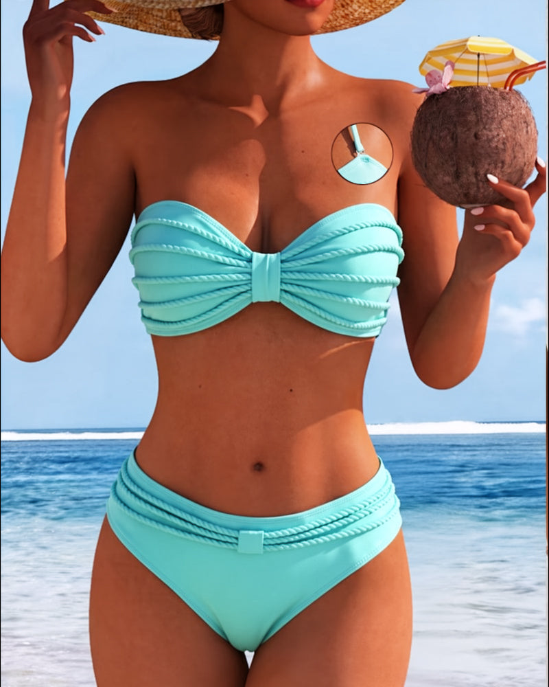 Effen bikini met nekstrik