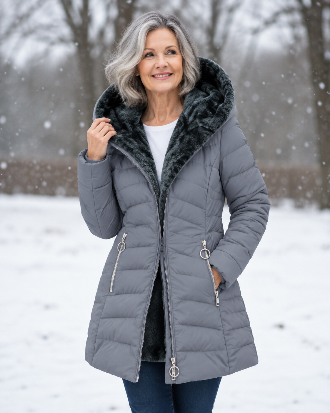Aveline | Manteau d’hiver à capuche et doublure polaire