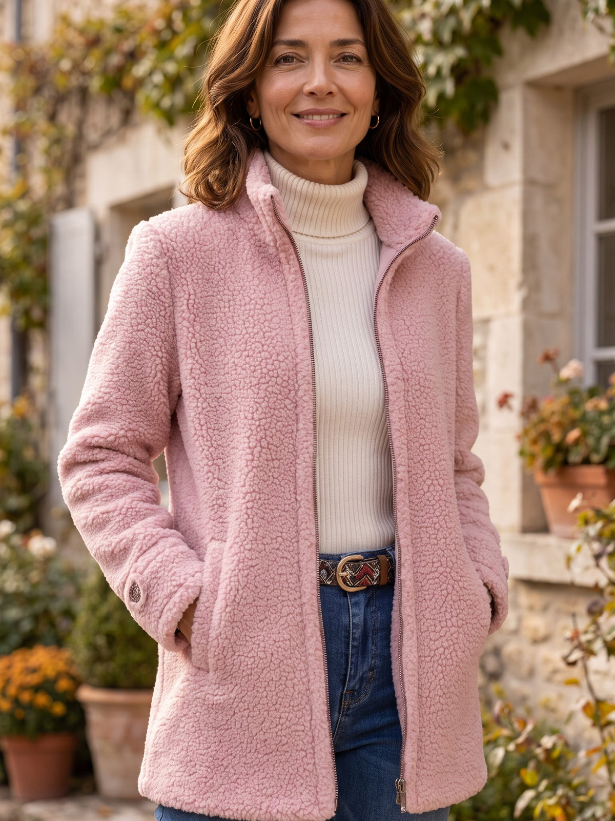 Geneviève veste zippée portée