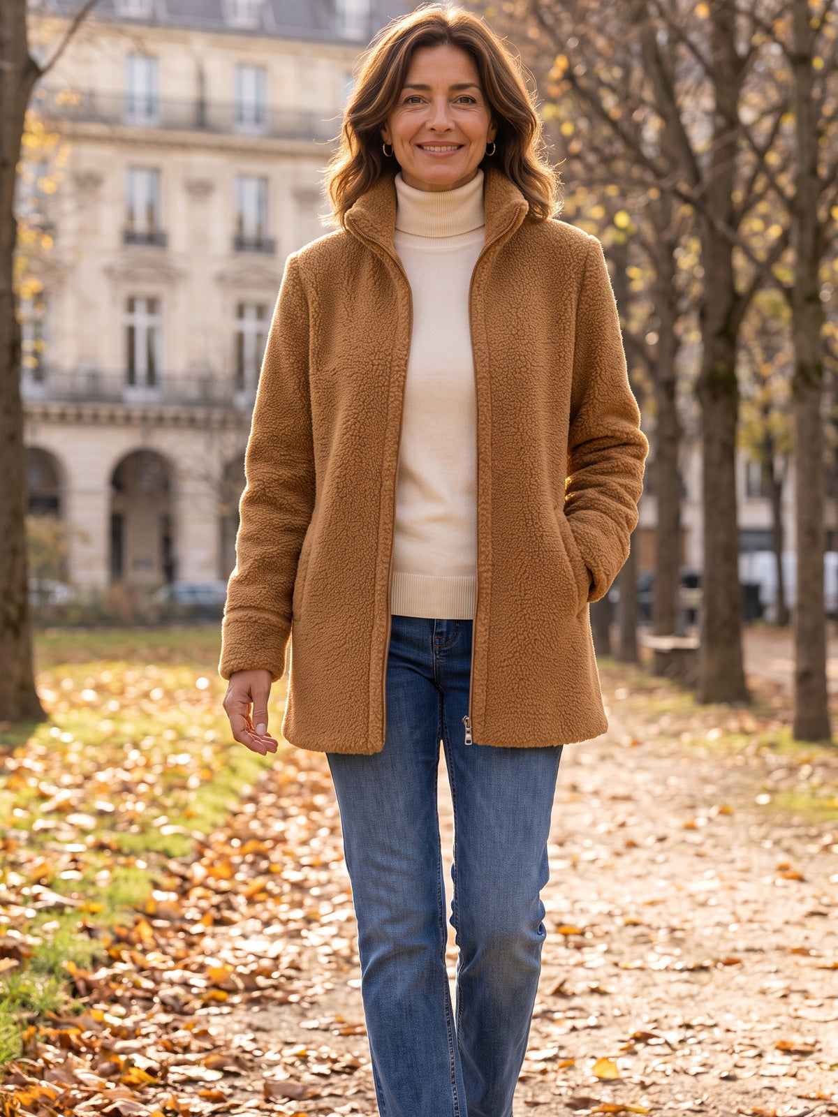 Geneviève veste zippée portée